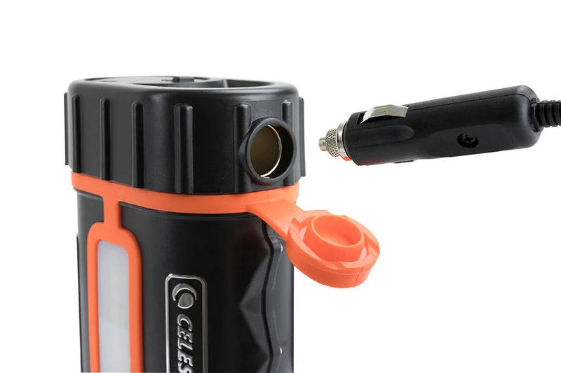 Celestron PowerTank Lithium Pro portable power bank with multiple output ports and compact design for Celestron accessories.