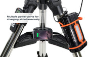 Celestron PowerTank Lithium Pro portable power bank with multiple USB ports and compact design for charging devices on the go.