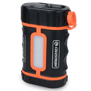 Celestron PowerTank Lithium Pro portable power bank for astronomy accessories, featuring multiple USB ports and compact design