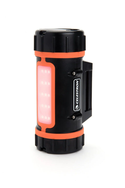 Celestron PowerTank Lithium portable power bank with multiple outlets and compact design for electronic device charging.