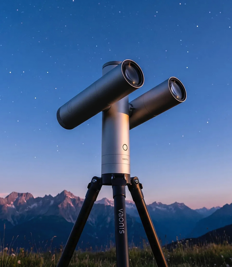 Vaonis ATLAS TWIN Module with two 80mm imaging modules used for astronomical observation and astrophotography.