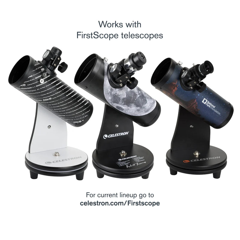 Celestron FirstScope Accessory Kit with eyepieces, filters, and tools for enhancing beginner telescope observations.