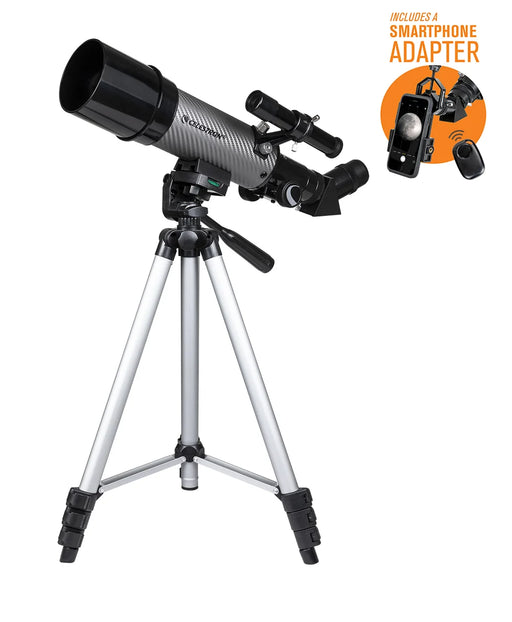 Celestron Travel Scope 60 DX with backpack, portable telescope and accessories for outdoor stargazing and astronomy adventures.