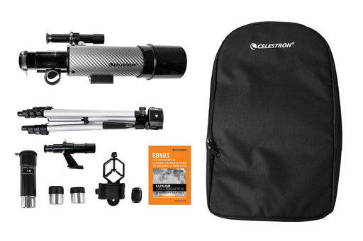Celestron Travel Scope 60 DX with backpack, portable telescope and accessories for outdoor stargazing and astronomy.