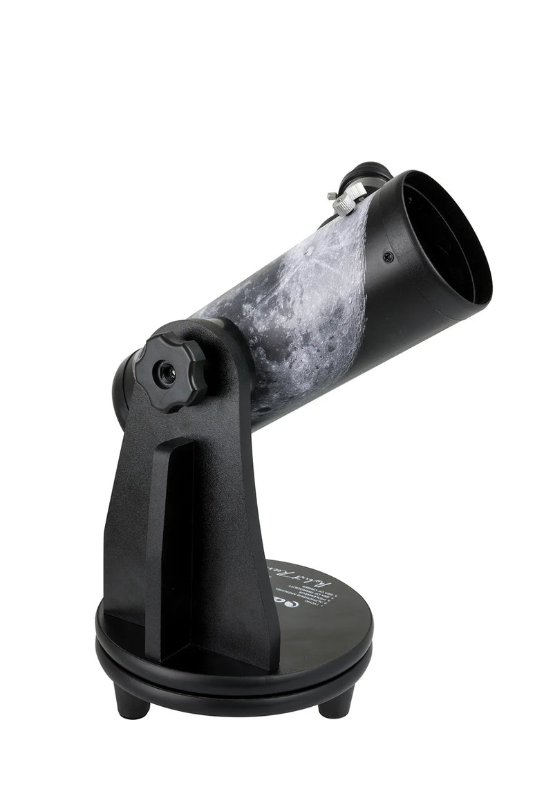Celestron FirstScope Telescope from the Moon Signature Series showing the telescope's optical tube and accessory components.