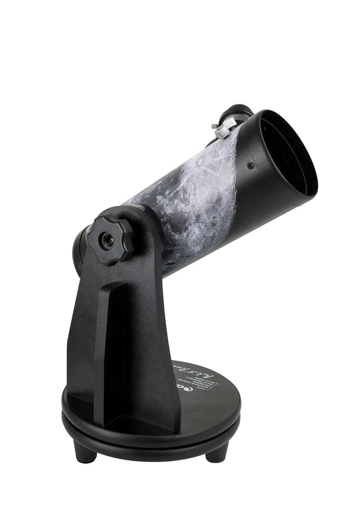 Celestron FirstScope Telescope from the Moon Signature Series showing the telescope's optical tube and accessory components.