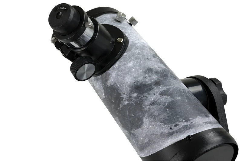 Celestron FirstScope Telescope from the Moon Signature Series with eyepiece and accessories for beginner astronomy viewing.