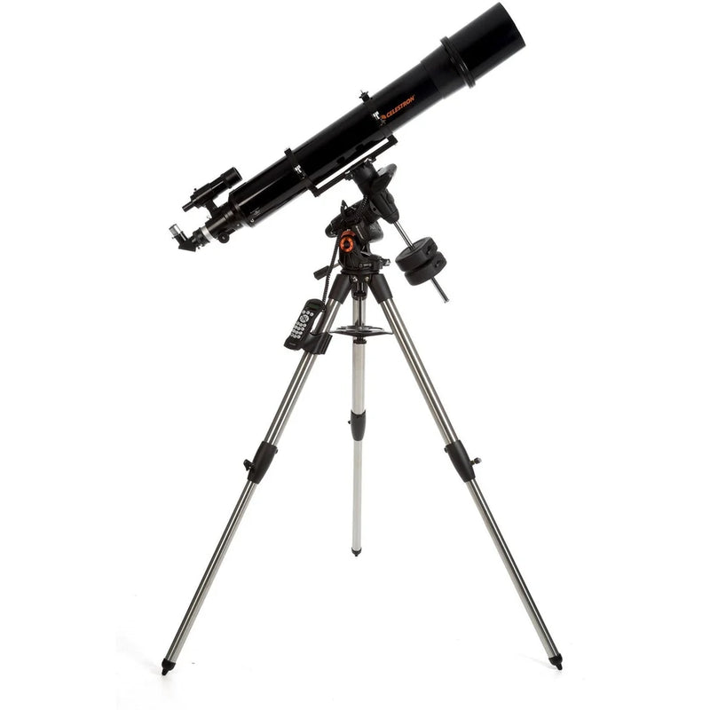 Celestron Advanced VX 6-inch refractor telescope with mount, showing optical tube and tripod setup for astronomy observation.