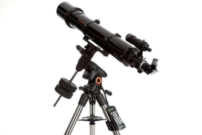 Celestron Advanced VX 6-inch refractor telescope with mount and optical tube, ideal for astronomy and stargazing.