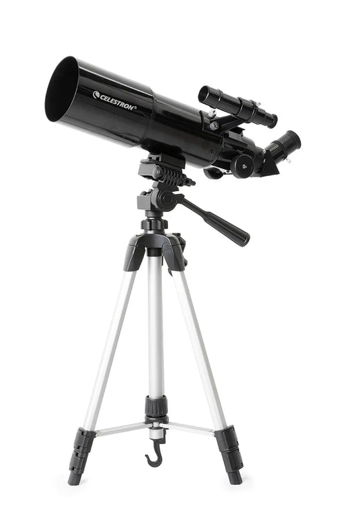 Celestron Travel Scope 80 portable telescope with backpack and smartphone adapter, ideal for stargazing and outdoor astronomy adventures.