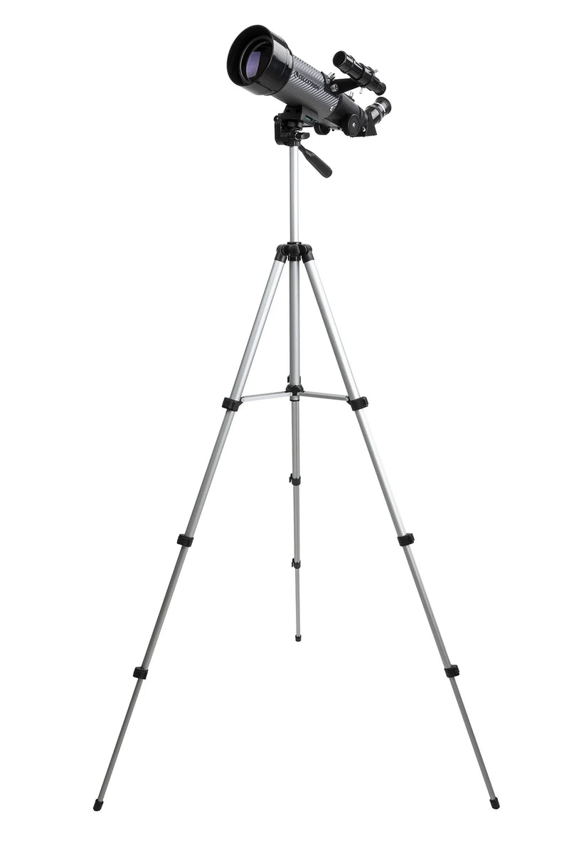Celestron Travel Scope 70 DX portable telescope with backpack and smartphone adapter, ideal for outdoor stargazing and nature observation.