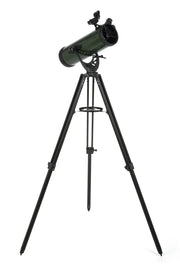 Celestron ExploraScope 114AZ Newtonian telescope with adjustable mount and optical tube for beginner astronomy observations