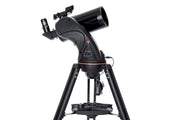 Celestron AstroFi 102 Wi-Fi Maksutov reflector telescope with equatorial mount and optical tube, ideal for stargazing and astronomy.