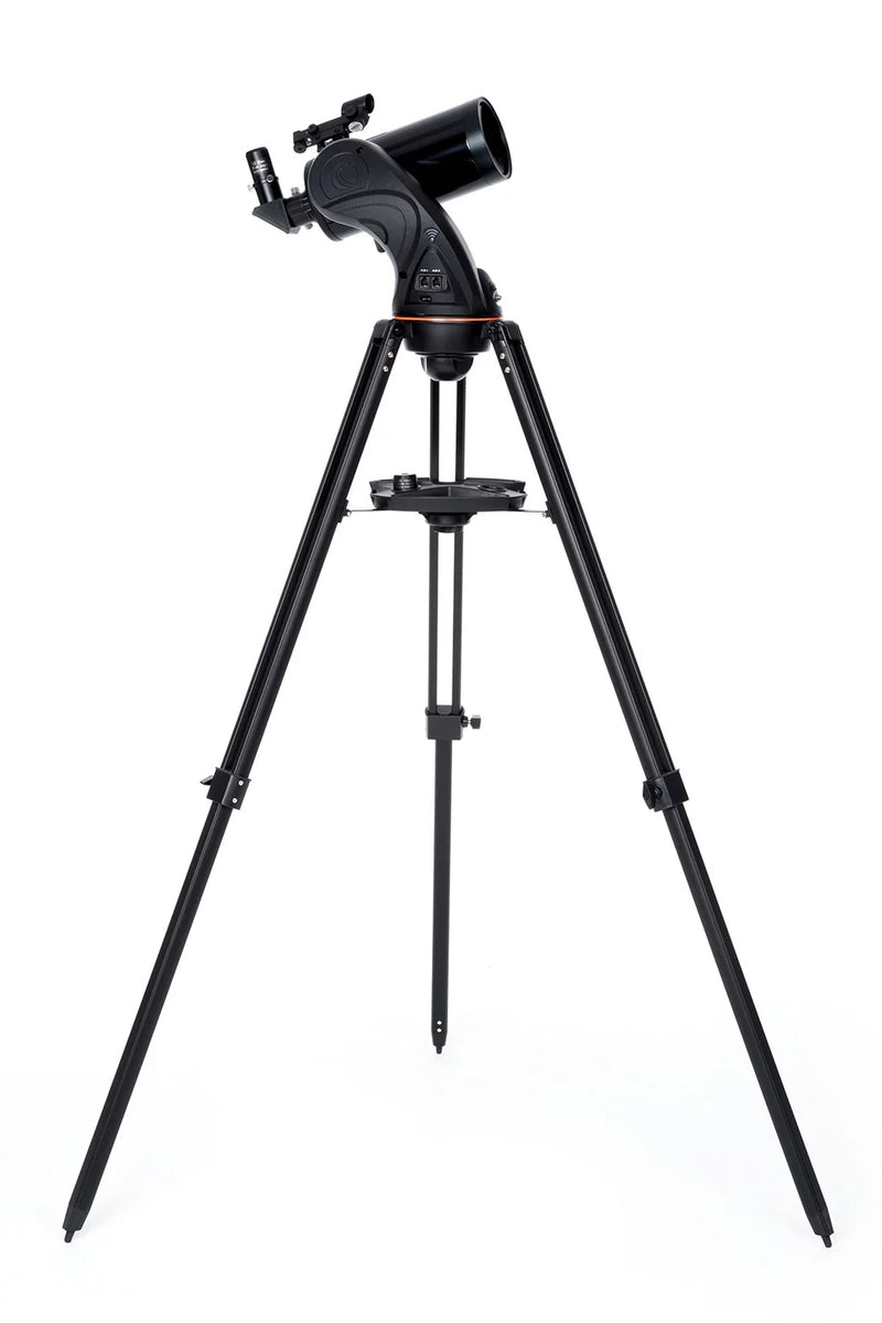 Celestron AstroFi 102 Wi-Fi Maksutov telescope with optical tube and mount, designed for astrophotography and stargazing.