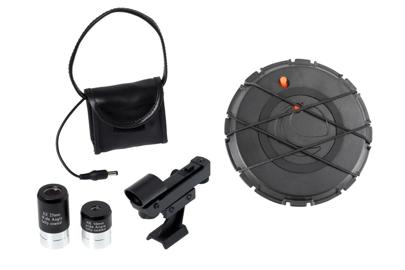 Celestron AstroFi 130 Wi-Fi Newtonian reflector telescope with adjustable mount and optical tube for stargazing and astronomy.