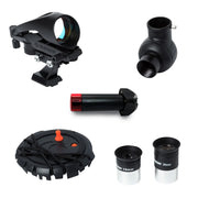 Celestron Inspire 100AZ refractor telescope with tripod, featuring a sleek black optical tube for astronomical and terrestrial viewing.