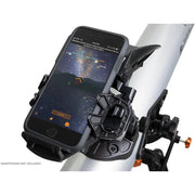 Celestron StarSense Explorer LT 80 refractor telescope with smartphone app, featuring sturdy optical tube and adjustable mount.