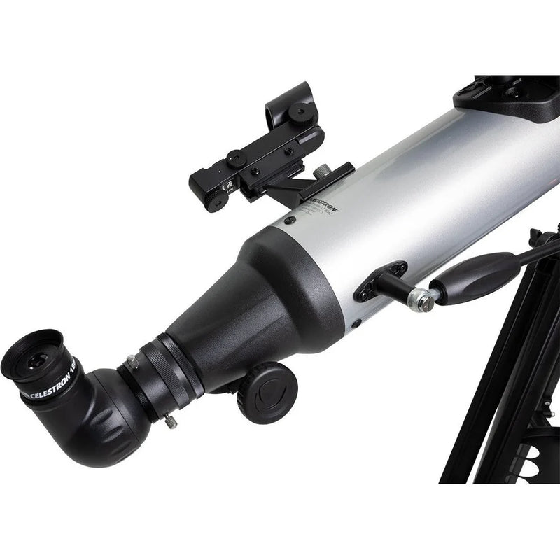 Celestron StarSense Explorer LT 80 refractor telescope with smartphone app, compact design for stargazing and astronomy.