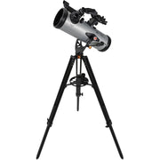 Celestron StarSense Explorer LT 114 reflector telescope with smartphone mount and app-enabled Newtonian design.