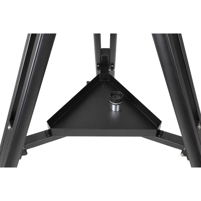 Celestron Starsense Explorer DX 130AZ reflector telescope with smartphone app, Newtonian design, mounted on an adjustable tripod.
