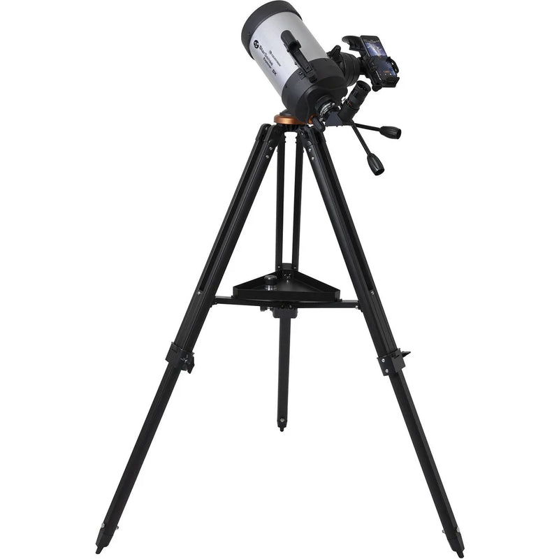 Celestron Starsense Explorer DX 5-inch SCT refractor telescope with smartphone app connectivity and optical lens in a sleek design