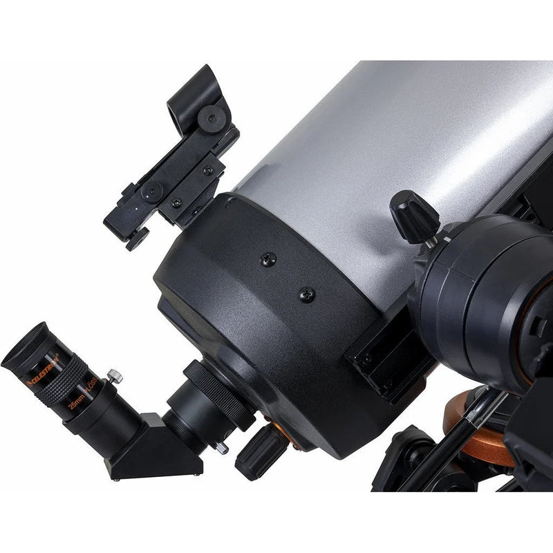 Celestron Starsense Explorer DX 5" SCT smartphone-enabled telescope with a sleek refractor design for astronomical observation.