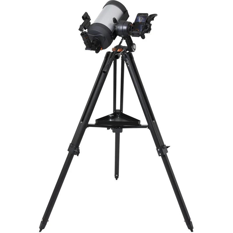 Celestron Starsense Explorer DX 5-inch SCT refractor telescope with smartphone app, showcasing the optical tube and mount.