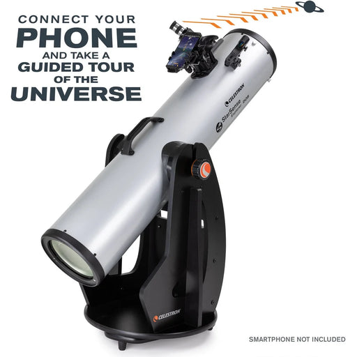 Celestron StarSense Explorer 8-inch Dobsonian telescope with smartphone app for easy stargazing and celestial observation.