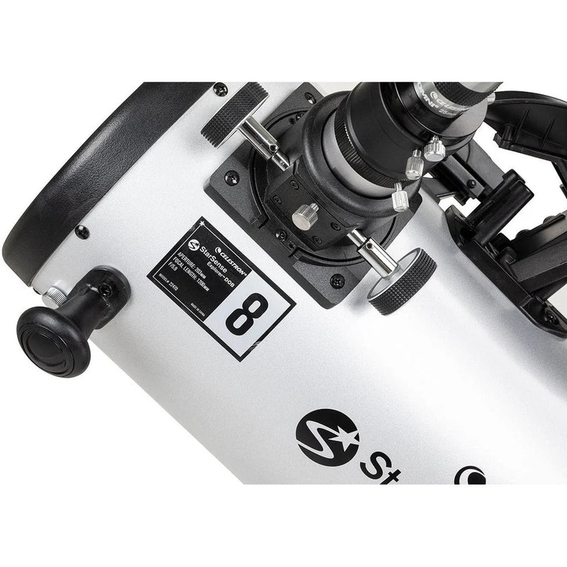 Celestron StarSense Explorer 8-inch Dobsonian telescope with smartphone app for easy stargazing and astronomical observations.