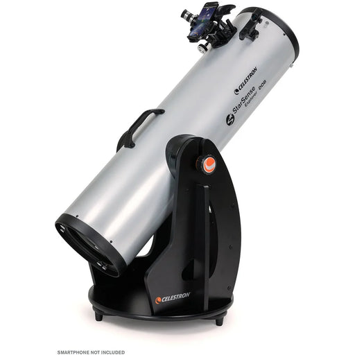 Celestron StarSense Explorer 10-inch Dobsonian telescope with smartphone app for stargazing and celestial observation.