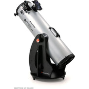 Celestron StarSense Explorer 10-inch Dobsonian telescope with smartphone app, displayed on a sturdy mount for stargazing.