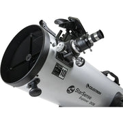 Celestron StarSense Explorer 10-inch Dobsonian telescope with smartphone app, featuring a large optical tube and sturdy base.