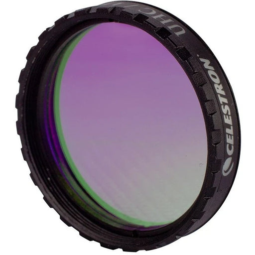 Celestron UHC/LPR 1.25-inch astrophotography filter for enhancing deep-sky observations and reducing light pollution.