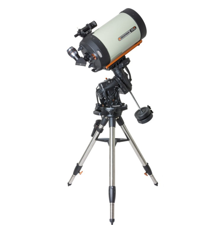 Celestron CGX 1100 EdgeHD Schmidt-Cassegrain reflector telescope set up for astronomical viewing.