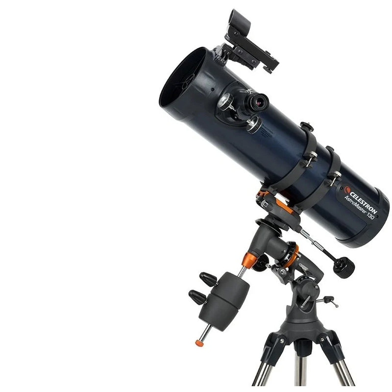 Celestron AstroMaster 130EQ Newtonian telescope with adjustable tripod and optical tube for stargazing and astronomical observation
