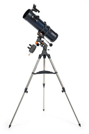 Celestron AstroMaster 130EQ Newtonian Telescope with equatorial mount and optical tube for stargazing and astronomical observation