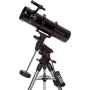 Celestron Advanced VX 6-inch Newtonian reflector telescope setup with mount and optical tube for astronomy viewing.