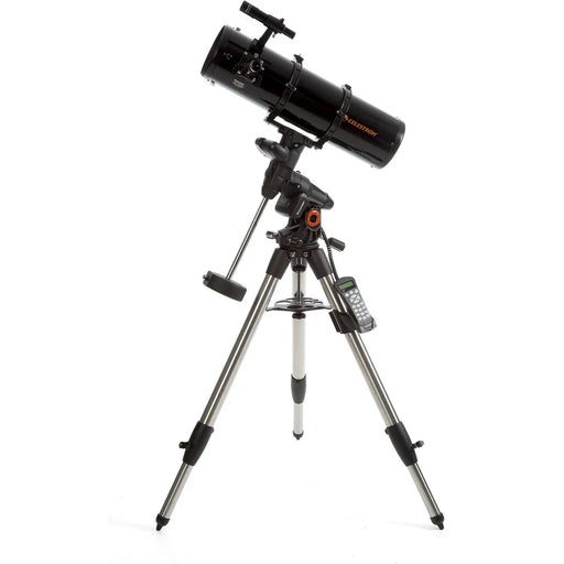 Celestron Advanced VX 6-inch Newtonian reflector telescope set up for stargazing, with mount and optical tube.