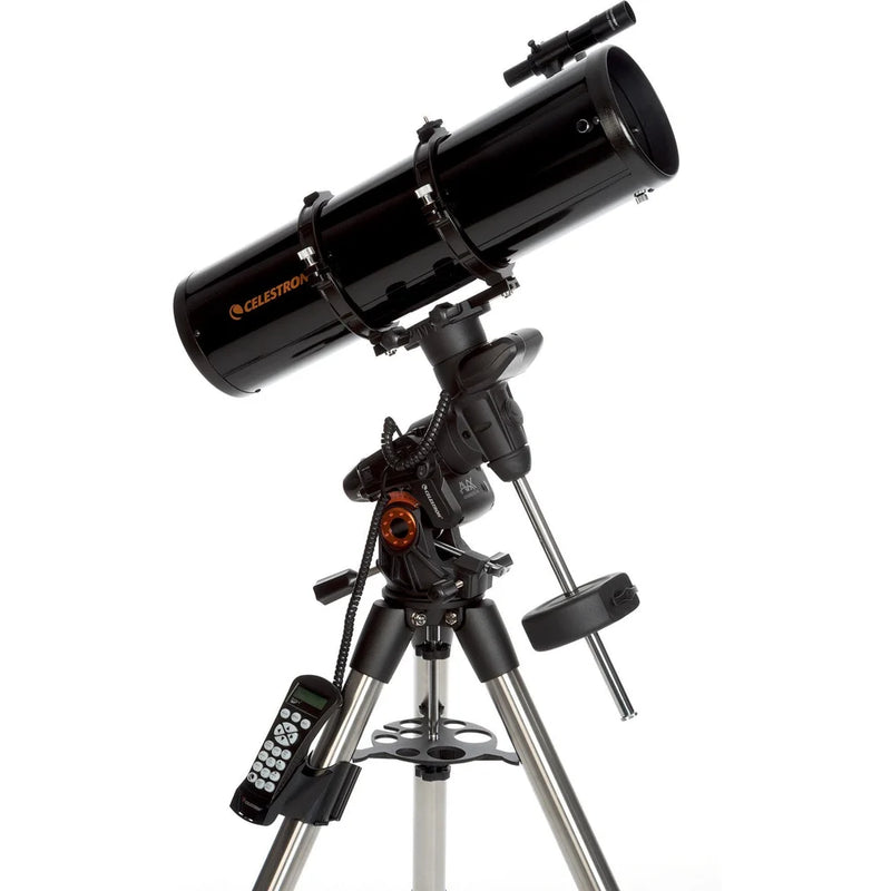 Celestron Advanced VX 6-inch Newtonian reflector telescope with mount and optical tube setup for astronomy observations.