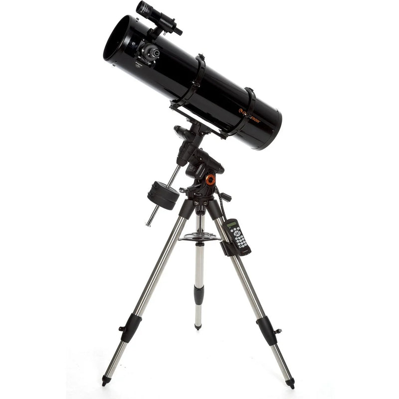 Celestron Advanced VX 8-inch Newtonian reflector telescope with mount and optical tube for astronomy observation.