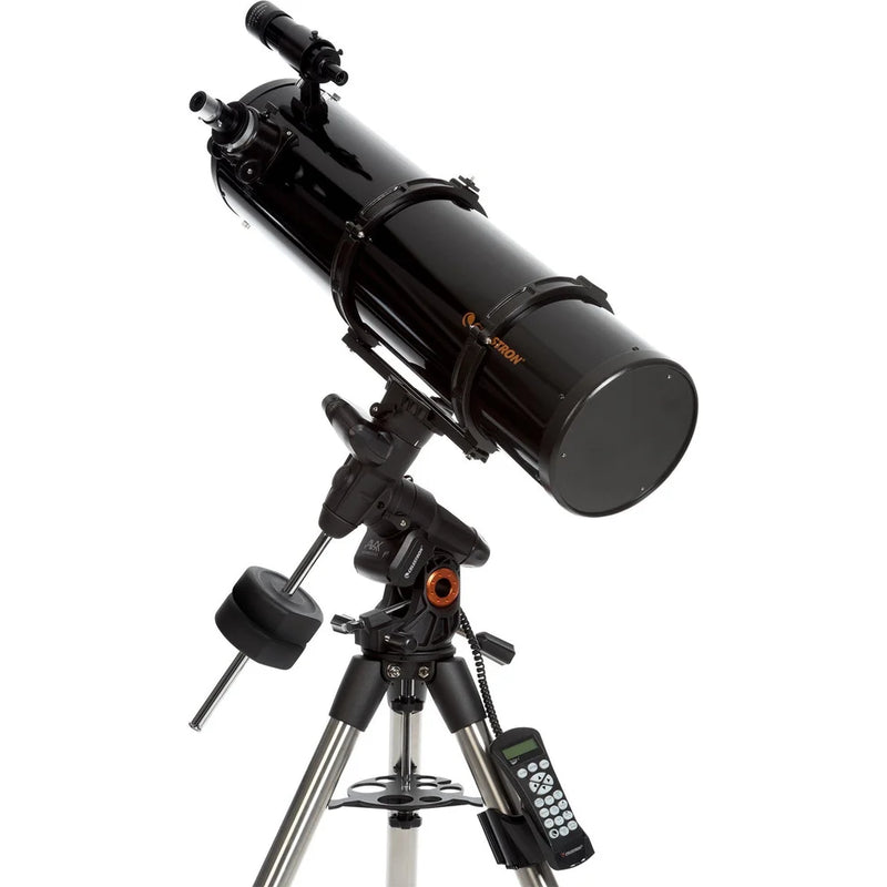 Celestron Advanced VX 8" Newtonian reflector telescope with mount and optical tube for astronomical observation.