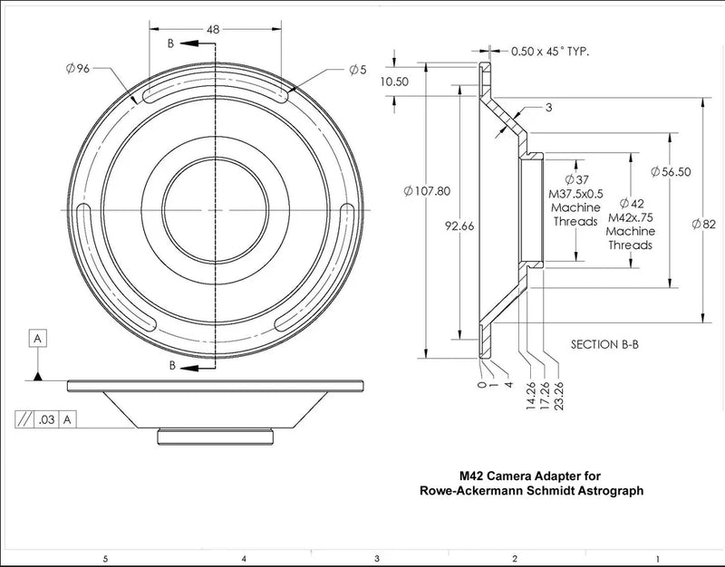 Celestron CGX 11" Rowe-Ackermann Schmidt Astrograph V2 with 42mm camera adapter for astrophotography and telescope imaging.