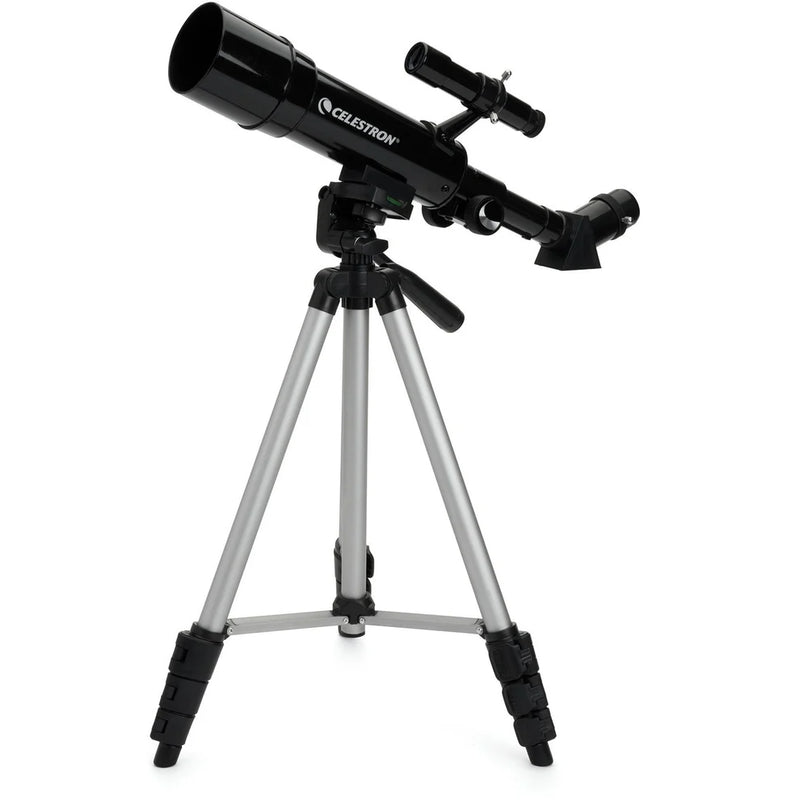 Celestron Travel Scope 50 telescope with carrying backpack, compact portable optical instrument for outdoor astronomy adventures.