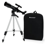 Celestron Travel Scope 50 telescope with carrying backpack, compact portable astronomy accessory for outdoor stargazing.