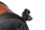Celestron StarPointer Finderscope mounted on a telescope, compact optical accessory for easy celestial object locating.