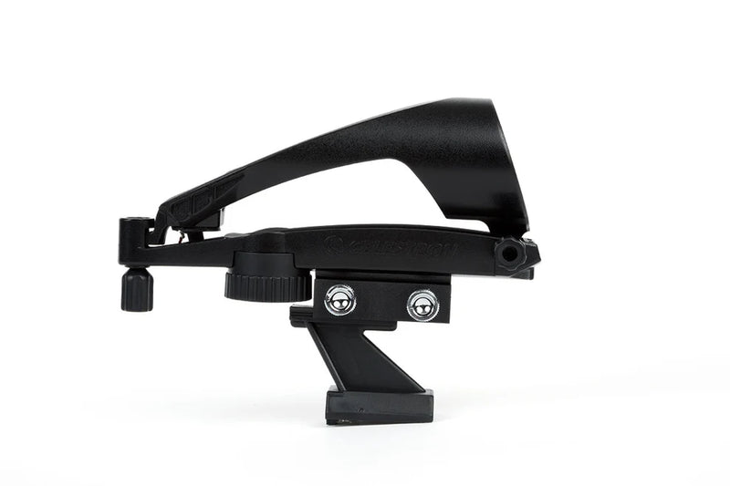 Celestron StarPointer Pro finderscope with mounting bracket and adjustable brightness controls for telescope alignment.