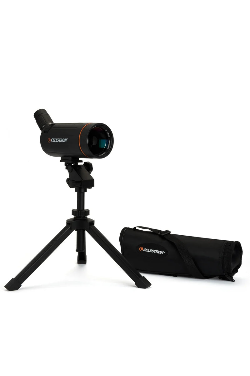 Celestron C70 Mini Maksutov Cassegrain spotting scope with compact design and adjustable eyepiece, ideal for terrestrial and astronomical viewing.