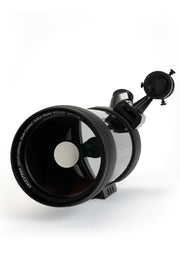 Celestron C90 Maksutov Cassegrain spotting scope with black body and zoom eyepiece, designed for detailed astronomical and terrestrial viewing.