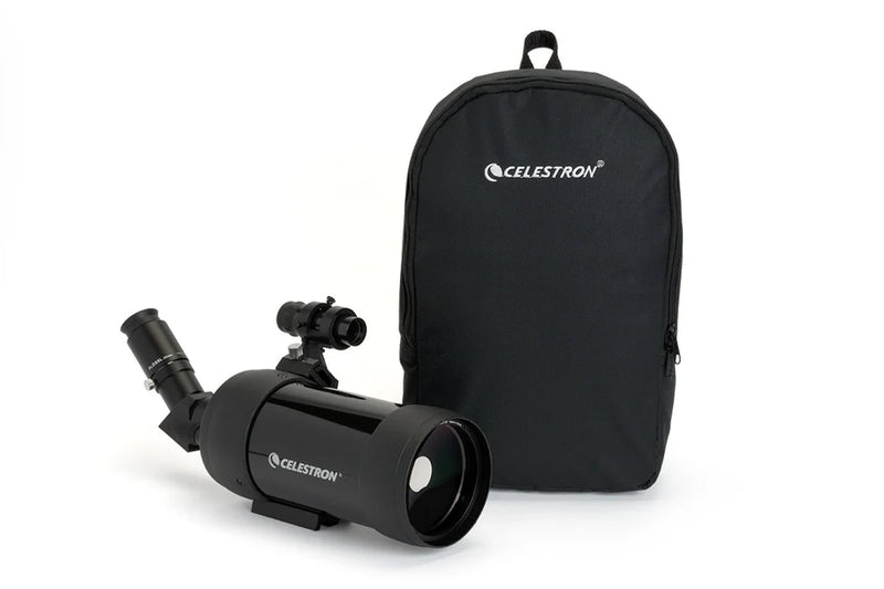 Celestron C90 Maksutov Cassegrain spotting scope with compact design and adjustable eyepiece for detailed terrestrial and celestial viewing.