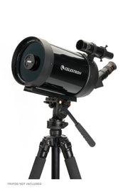 Celestron C5 SCT spotting scope with adjustable eyepiece and tripod mount, designed for detailed outdoor viewing.